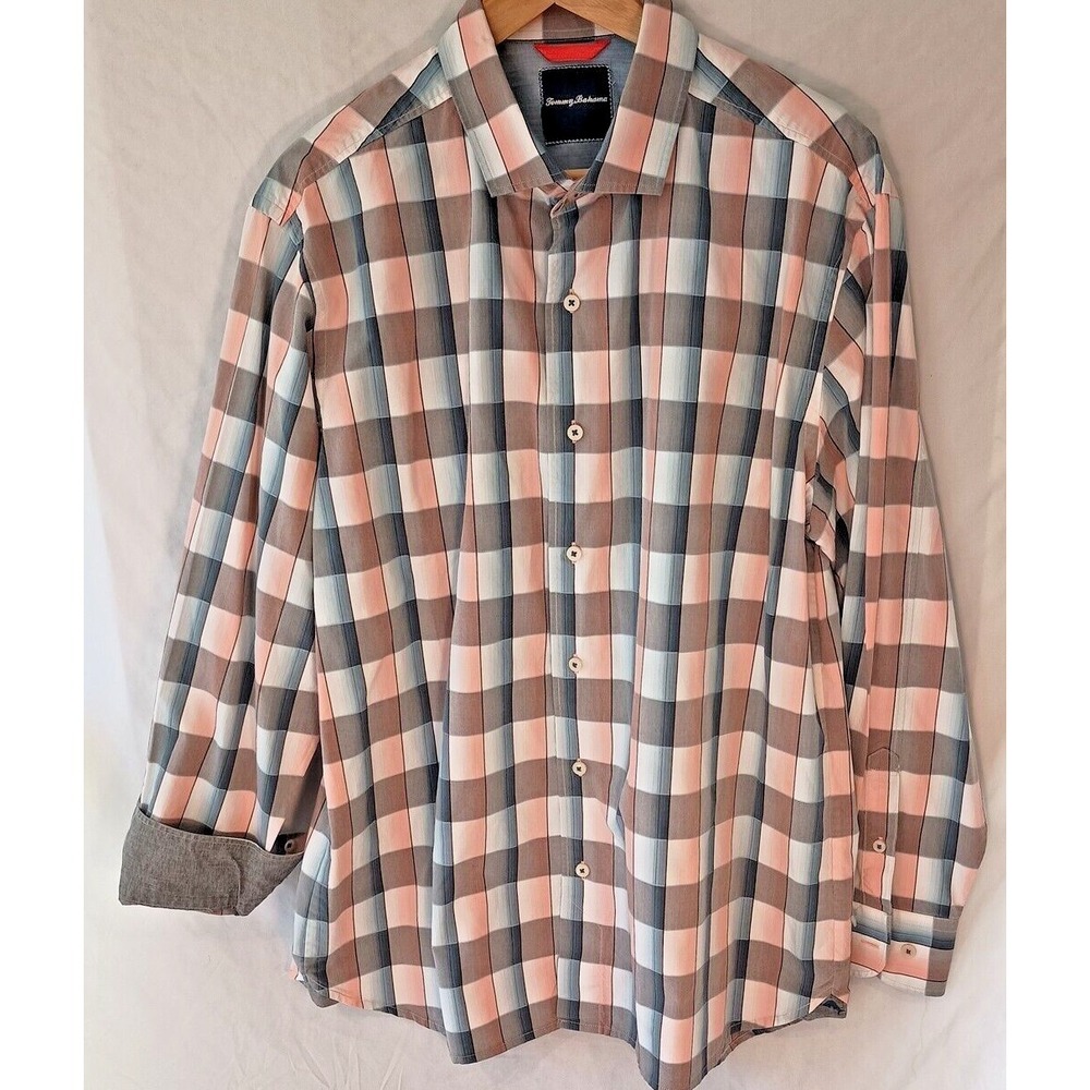 Tommy Bahama Large Long Sleeve Shirt Plaid